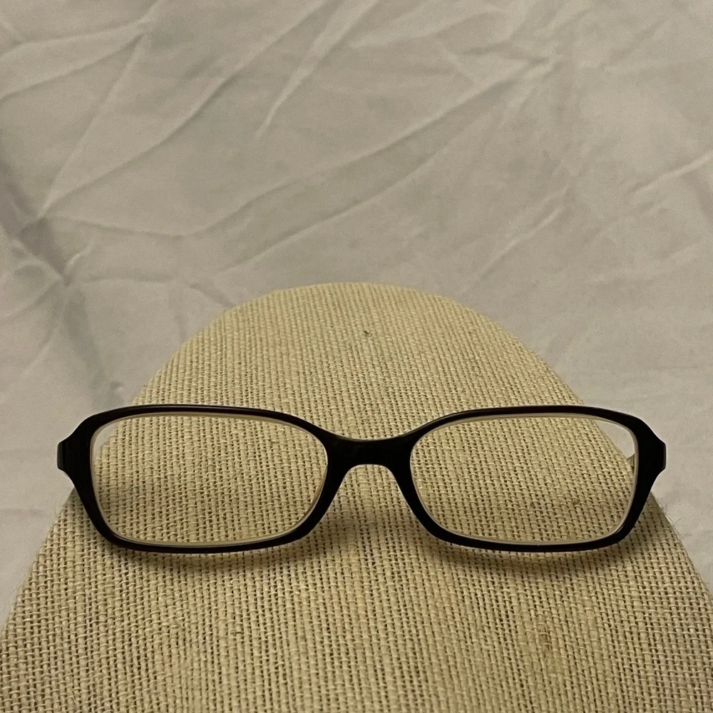 Cole Haan Brown Horn with Basketweave Detail Frame